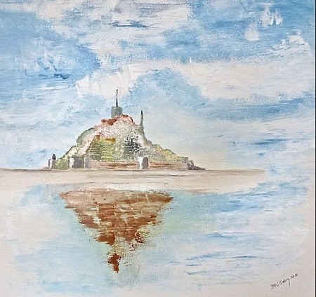 Mont Saint Michel geschilderd door Irene van Uxem
