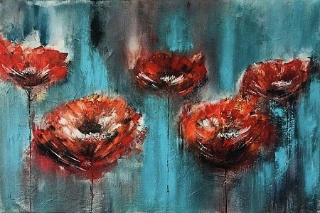 Poppies geschilderd door Diney-Art