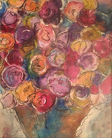 Bos bloemen geschilderd door Atelier Heideroos